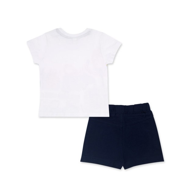 Παιδικό σετ μπλούζα λευκό με ζουζούνια και σορτς μπλέ tiny critters Tuc Tuc 11349501 για αγόρια  (2-8 ετών)