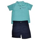 Παιδικό σετ ανοιχτό πράσινο t-shirt και μπλε βερμούδα για αγόρια (2-5 ετών)