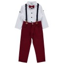 Παιδικό σετ παντελόνι πουκάμισο λευκό μπορντώ για αγορια (2-6 ετών)