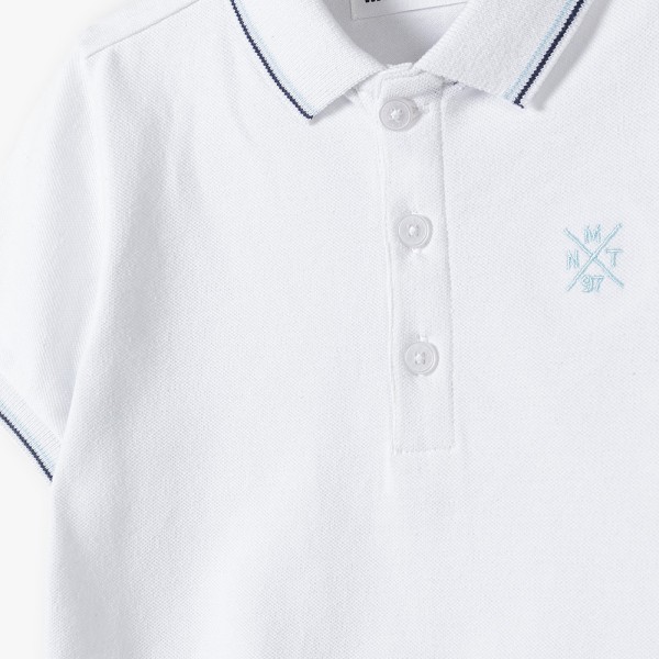 Παιδική μπλούζα πόλο λευκή 13POLO2 Minoti για αγόρια (8-14 ετών)