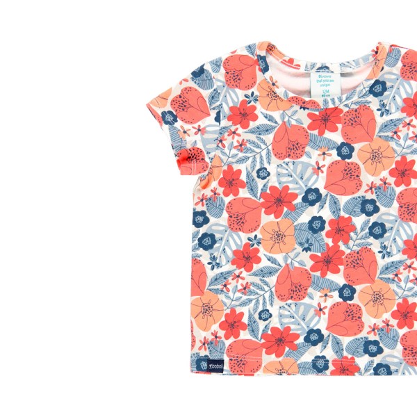 Βρεφικό t-shirt με λουλούδια πολύχρωμο για κορίτσια (12-18 μηνών) 204073-9819 Boboli