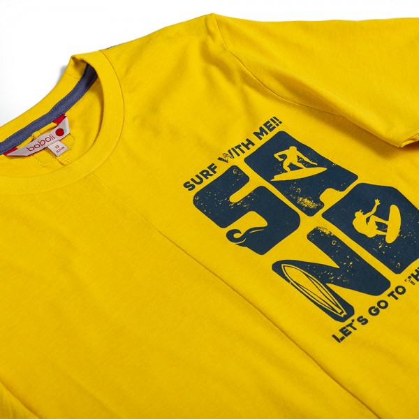 Παιδικό ασύμμετρο t-shirt κίτρινο για αγόρια (4-16 ετών)