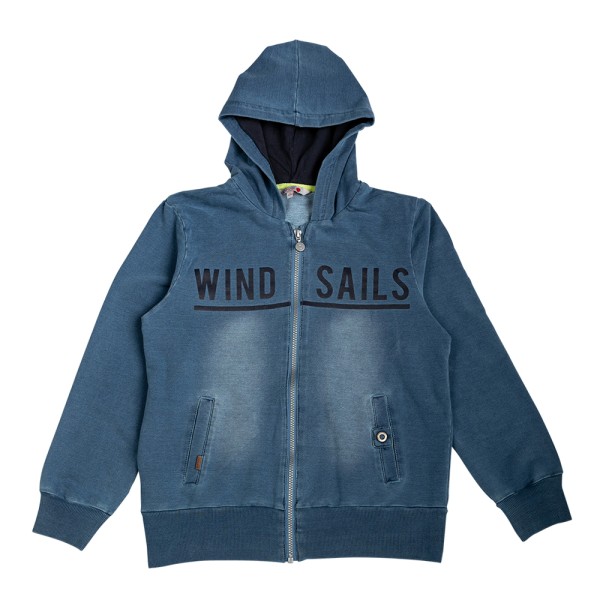 Παιδική ζακέτα wind sails με κουκούλα μπλε για αγόρια Boboli 502186-Bleach (4-16 ετών)
