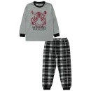 Παιδικές πιτζάμες 'τίγρης' ασπρόμαυρο καρό για αγόρια (6-10 ετών)