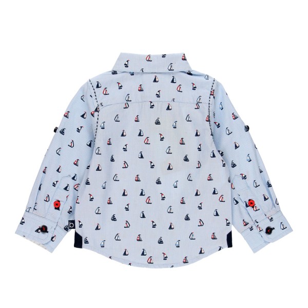 Βρεφικό πουκάμισο με καραβάκια γαλάζιο Boboli 714169 για αγόρια (9-18 μηνών)