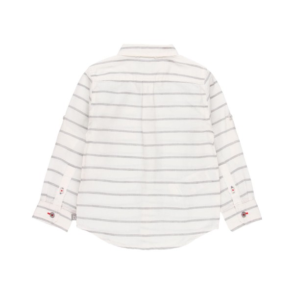 Παιδικό πουκάμισο ριγέ λευκό-γκρι Boboli 734374 για αγόρια (4-6 ετών)