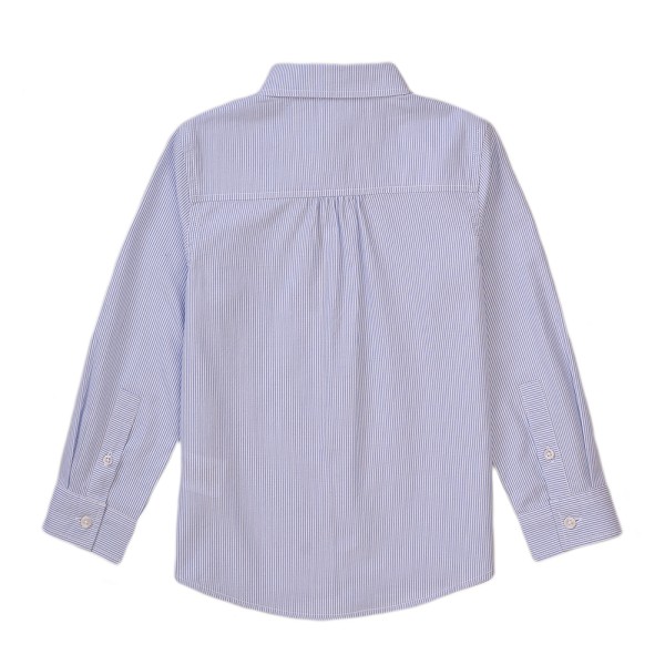 Παιδικό πουκάμισο λευκό-γαλάζιο για αγόρια Minoti (3-8 ετών)