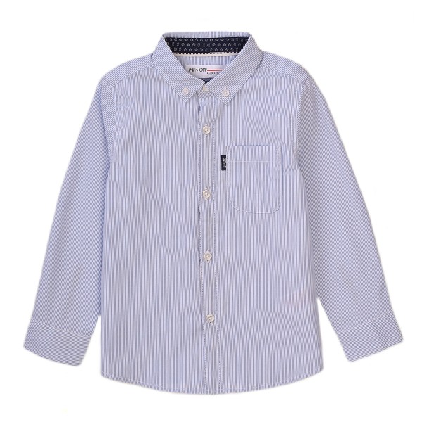 Παιδικό πουκάμισο λευκό-γαλάζιο για αγόρια Minoti (3-8 ετών)