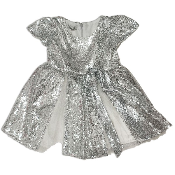Παιδικό φόρεμα με παγιέτα τούλια και στέκα ασημί (2-5 ετών) 