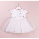 Παιδικό φόρεμα με λουλουδια πουλιες λευκό για κορίτσια (1-4 ετών)