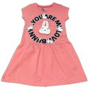 Παιδικό φόρεμα love bunny κοραλί για κορίτσια (2-5 ετών)