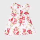 Βρεφικό φόρεμα φλοράλ με τριαντάφυλλα λευκό-κόκκινο Babybol 11128 (12-24 μηνών)