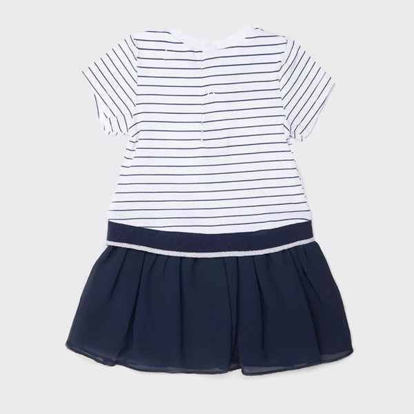 Βρεφικό φόρεμα ριγέ ναυτικό μπλε για κορίτσια Babybol 11131 (12-24 μηνών)