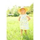 Παιδικό φόρεμα φλοράλ με τριαντάφυλλα γκρι-κίτρινο Babybol 11153 (3-6 ετών)