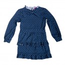Παιδικό φόρεμα με βολάν μπλε πουά για κορίτσια (3-14 ετών)