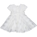 Βρεφικό φόρεμα με σχέδιο καρό λευκό για κορίτσια (9-36 μηνών)