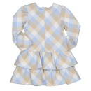 Παιδικό φόρεμα καρό μπεζ γαλάζιο για κορίτσια (4-7 ετών)