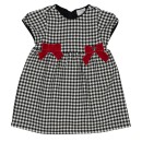 Παιδικό φόρεμα καρώ ασπρόμαυρο για κορίτσια (4-7 ετών)
