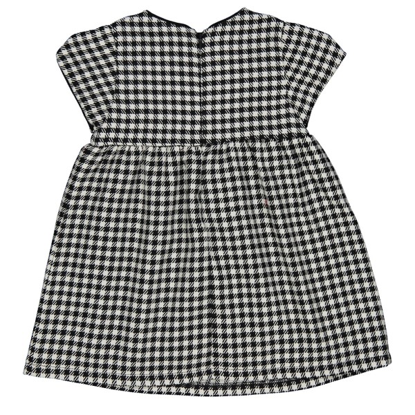 Παιδικό φόρεμα καρώ ασπρόμαυρο για κορίτσια (4-7 ετών)