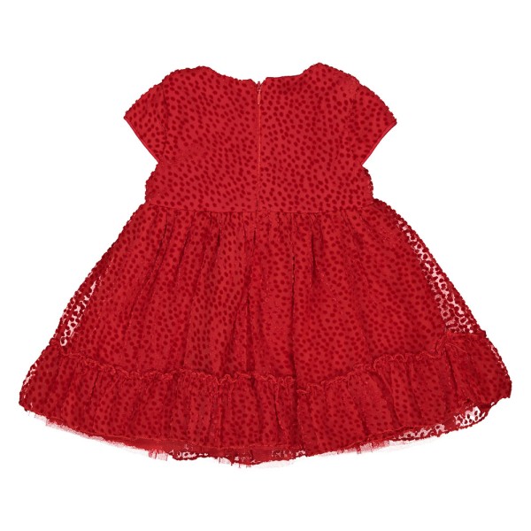 Παιδικό φόρεμα με βολάν πουά κόκκινο για κορίτσια (4-7 ετών)