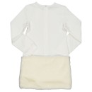 Παιδικό φόρεμα με γούνα και στρας λευκό για κορίτσια (4-8 ετών)
