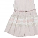 Παιδικό φόρεμα αμάνικο με φιόγκους μπεζ-σάπιο μήλο για κορίτσια (1-4 ετών)