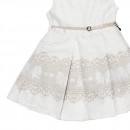 Παιδικό φόρεμα αμάνικο μπεζ με φιόγκους για κορίτσια (1-4 ετών)