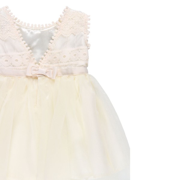 Παιδικό φόρεμα κεντημένο με τούλι λευκό Boboli 704023 για κορίτσια (2-4 ετών)