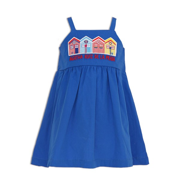 Παιδικό αμάνικο φόρεμα μπλε με σπιτάκια Agatha Ruiz De La Prada 7VE3704 (2-8 ετών)
