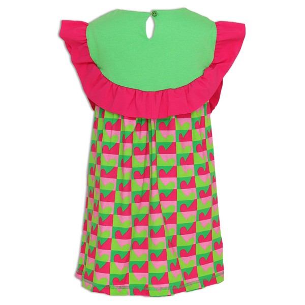 Παιδικό αμάνικο φόρεμα πράσινο-φούξ με βολάν Agatha Ruiz De La Prada 7VE3721 (6-10 ετών)