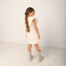 Παιδικό φόρεμα με βολάν μπεζ Alice A11081 για κορίτσια (2-12 ετών)