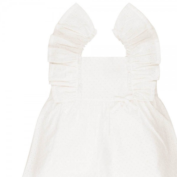 Παιδικό φόρεμα κυπούρ με βολάν λευκό EMC AA4640 για κορίτσια (3-6 ετών)