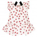 Παιδικό φόρεμα με καρδούλες λευκό EMC AA4647 για κορίτσια (4-8 ετών)