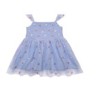 Παιδικό φόρεμα με λουλούδια και τούλι γαλάζιο Minoti CHAIN3 για κορίτσια (2-3 ετών)