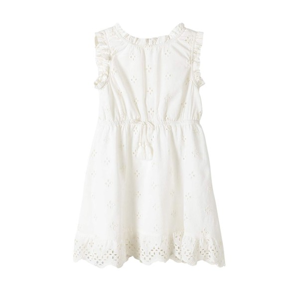 Παιδικό μπροντερί φόρεμα λευκό Minoti DUNE3 για κορίτσια (8-14 ετών)