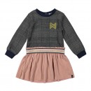 Παιδικό φόρεμα γκρι-ροζ για κορίτσια Koko Noko F40900-37 (2-10 ετών)