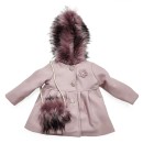 Βρεφικό παλτό με γούνα και τσαντάκι σάπιο μήλο για κορίτσια (18-36 μηνών)