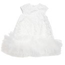 Παιδικό φόρεμα με τούλι και κυπούρ δαντέλα λευκό για κορίτσια (8 ετών)