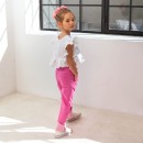 Παιδική μπλούζα crop top με βολάν λευκή Alice A14021 για κορίτσια (2-12 ετών)