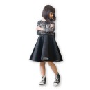 Παιδικό βελούδινο φόρεμα με φιόγκο μαύρο-ασημί Melin Rose MRW23-1142 για κορίτσια (2-10 ετών)