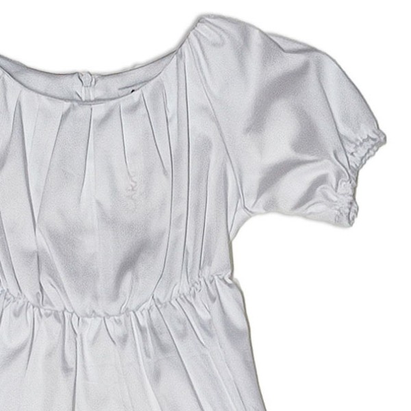 Παιδικό φόρεμα με πιέτες λευκό Alice S21-A1104 για κορίτσια (2-12 ετών)