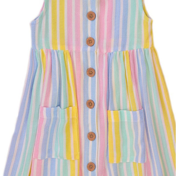 Παιδικό φόρεμα λινό πολύχρωμο Minoti VIBRANT2 για κορίτσια (3-8 ετών)