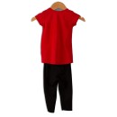 Παιδικό σετ t-shirt με κολάν κόκκινο-μαύρο για κορίτσια (2-4 ετών)