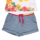 Βρεφικό σετ t-shirt σορτς τζιν πολύχρωμο Babybol 11107 για κορίτσια (18-24 μηνών)