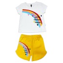 Βρεφικό σετ T-shirt και σορτς rainbow λευκό κίτρινο(12-24 μηνών)