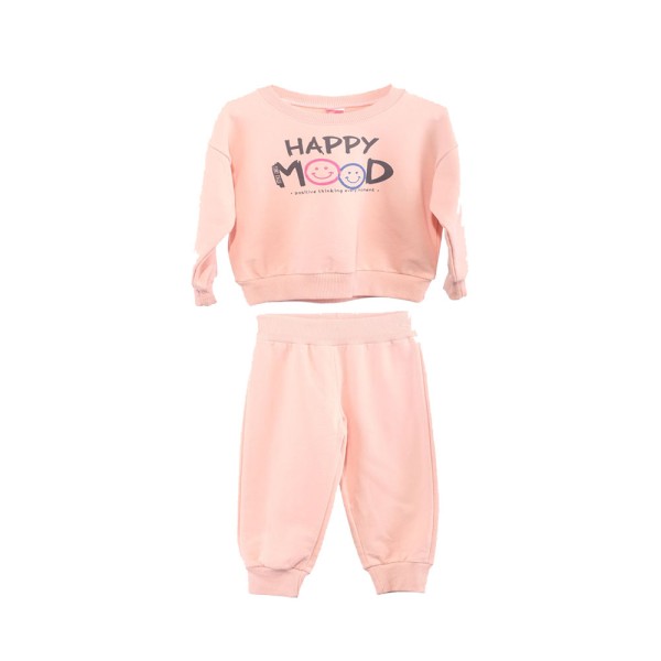 Παιδικό σετ φόρμας σομόν 'happy mood' Joyce 2361117 για κορίτσια (1-5 ετών)