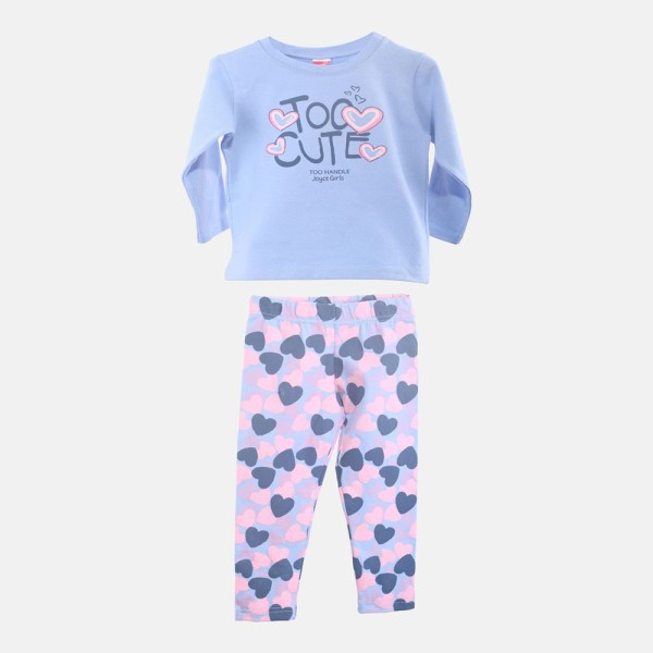 Παιδικό σετ φόρμες too cute μωβ-γαλάζιο Joyce 2361148 για κορίτσια (1-5 ετών)