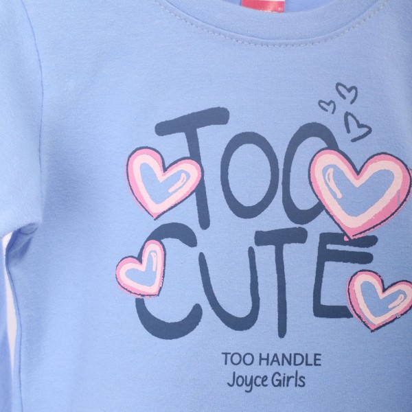 Παιδικό σετ φόρμες too cute μωβ-γαλάζιο Joyce 2361148 για κορίτσια (1-5 ετών)