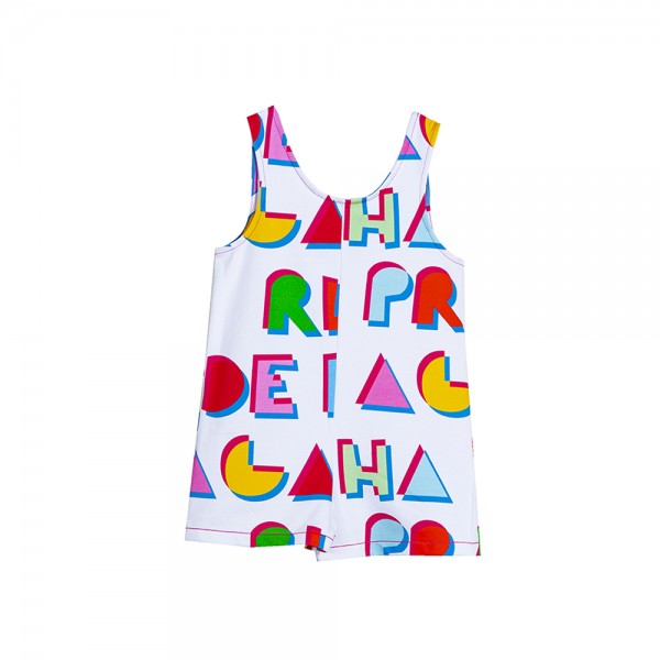 Παιδική φόρμα με σορτς άσπρη με γράμματα χρωματιστά Agatha Ruiz De Prada 7MC0229 για κορίτσια (6-14 ετών)
