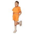 Παιδικό σετ μπλούζα με κουκούλα και σορτς πορτοκαλί Alice A18021 για κορίτσια (2-12 ετών)